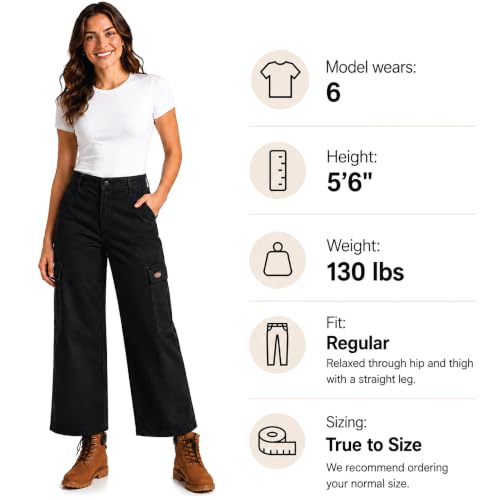 Dickies Womens Regular Fit High Waisted Wide Leg Cargo Pants - image 2