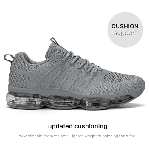 Image of Socviis Men's Air Cushion Running Shoes Breathable Tennis Fashion Sneakers Non Slip Workout Casual Sport Shoes Gym Training Comfortable Walking Shoes