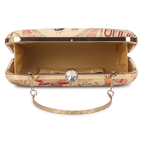 Image of LONGING TO BUY Hand Crafted Designer Box Clutch - Zari Embroidery For Women