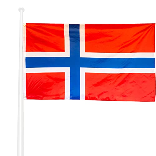 KliKil Bandera Noruego 90x150cm - Tela exterior resistente a la intemperie 150x90cm con 2 ojales metálicos. Norway Bandera decoraciones de jardín Cover