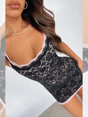 Sheer Mesh Lace Bodycon Mini Dresses for Women Going Out Dress Summer Short Rave Club Cocktail Party Slip Dresses4