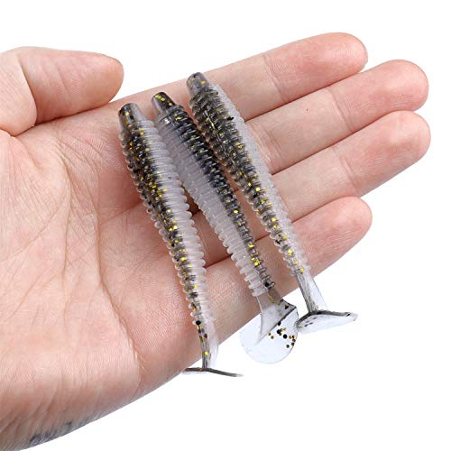 RUNCL Swimbaits Paddle 10/20/30/40PCS, 5/4/3/2 Inchs Paddle Tail, Soft Lure for Trout Crappie Bass, Durable Plastic Bait Swimmer for Saltwater/Freshwater, Fishing Lover's Gift - Thumbnail 5