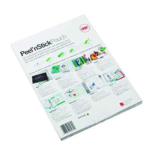 GBC Peel and Stick A4 Laminating Pouch 200 Micron (Pack of 100) 41666E FINCHLEY Pen Free