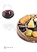 Shanik Upgraded Lazy Susan Cheese Cutting Board Set - Round Acacia Charcuterie Board With 4 Ceramic Bowls - Wedding Gifts - Cheese Serving Platter - Bridal Shower