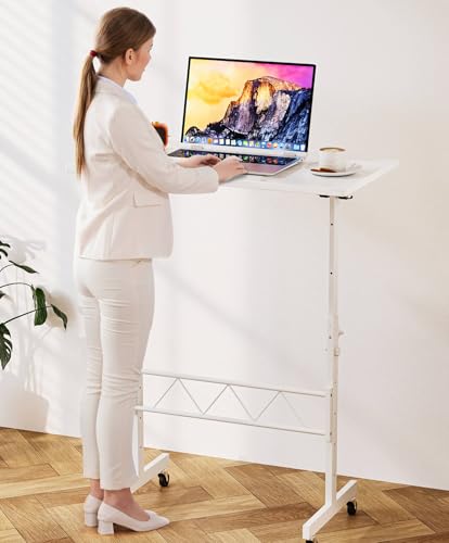 GTRACING Standing Desk with Tiltable Top, Portable Laptop Table for Home Office