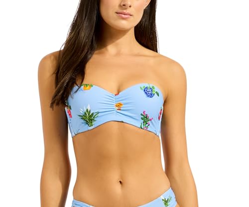 Seafolly Women's Standard Bustier Bandeau, PlayaBonita PowderBlue