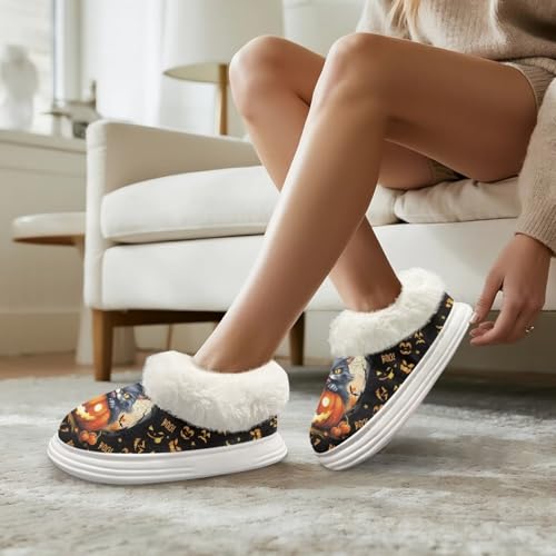 GIFTPUZZ Women's Fuzzy House Slippers Winter Comfy Faux Fur Bedroom Shoes for Women Indoor and Outdoor Size 5.5-12.54