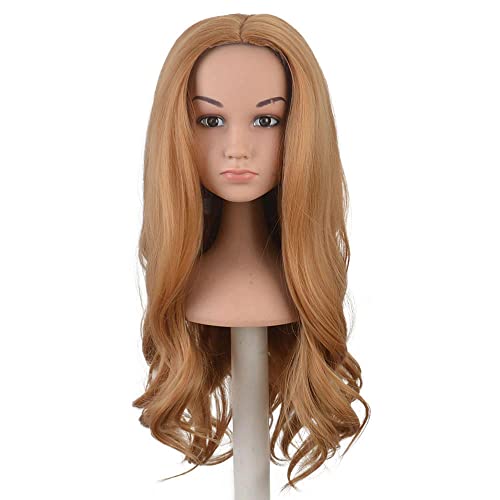 SiYi Little girl brown wavy curly wig middle part bangs role play blonde wig festival and party play wig…