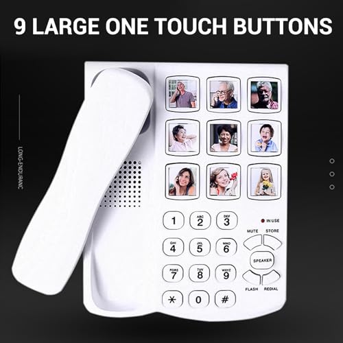 Teléfono cableado para adultos mayores Yoidesu con botones grandes miniatura 5