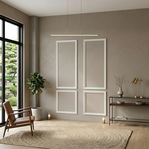 Image of WPC Charcoal Wall Moulding Set of 2 Frames | Self Adhesive Peel & Stick Waterproof Wall Trim Panels | 5x2 Ft & 2x2 Ft Decorative Frames for Interior Decor, White (Pack of 2)