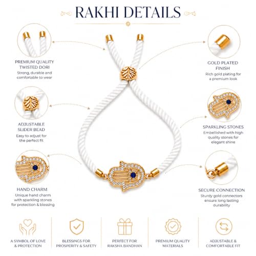 Image of M.F.H Premium Designer Rakhi for Brother | Adjustable Handmade Raki Bracelet |Traditional Raksha Bandhan Gift for Brother | Comfortable & Skin-Friendly RaKi