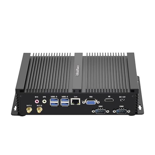 Image of Fanless Mini Desktop PC, i5 8th Gen. 4 Cores CPU, 16GB DDR4 RAM+256GB NVMe SSD, 4K: 4096x2304, 2xCOM RS232, 4K: 4096x2304, HD, VGA, WF+BT, Full Metal case