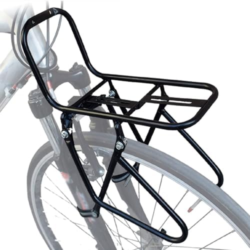 Bicycle Front Rack, Bike Luggage Touring Carrier Racks 15KG Capacity Mountain Bike Pannier Cycling Equipment Stand Footstock for Cargo Luggage Picnic Carrier Rack,Black 2