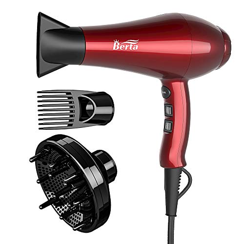 Hair Blow Dryer, Negative Ion Far Infrared Hair Dryer, DC Motor Lightweight 1875W Hair Dryer for Fast Drying, with Diffuser, Concentrator, Comb