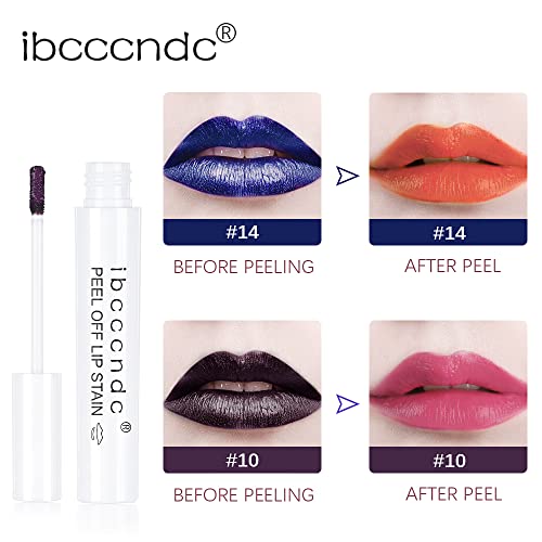 Ibcccndc Peel Off Lip Stain Kit Long Lasting Smudge Proof, Waterproof,Tattoo Lipstick 2 Colors Lip Stain For Hyper-Brilliant Color Lips  (Charming 10&14) #TOP1
