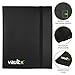 Vault X 9 Pocket Trading Card Strap Binder, 360 cards, Standard, 20 Side-Loading Pages, Folder for Collectible Card Games, Sports, TCG (Black)