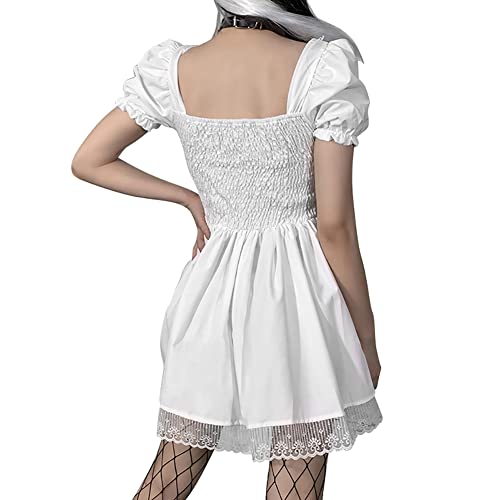 Image of IKADEX Women Gothic Dress Vintage Lace Grunge Punk Goth Dresses Casual Cosplay Party Cocktail