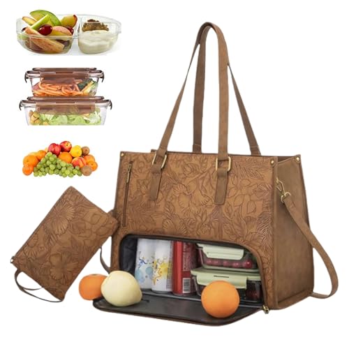Zestivra Bolsa Porta Alimentos - Bolsa Portátil con Compartimento Térmico - Contenedor Térmico Reutilizable Unisex Para Oficina Enfermera Estilo Casual Portátil Viaje