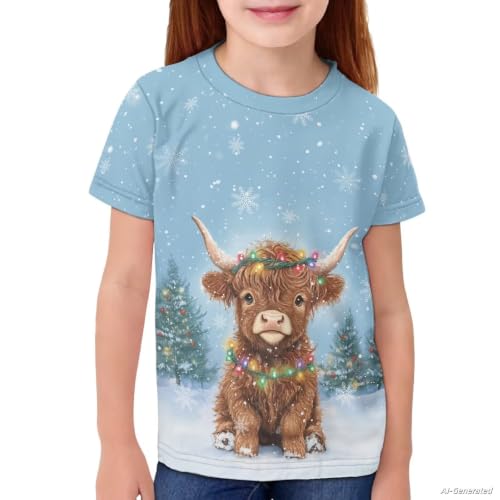 Image of Renewold Kids Novelty T-Shirt for Girls Boys Short Sleeve Crewneck Summer Tee Soft Breathable Graphic Shirt for Age 2-16