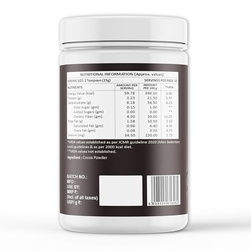 Image of Weoliv Unsweetened Cocoa Powder | Pure & Natural | Cocoa Powder for Cakes, Baking & Desserts | Hot Chocolate & Milkshakes | 150 g