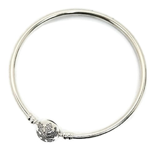 Pandora Unique Snowflake Clasp Ltd Edition Bangle Clear CZ USB796619/7.5 in
