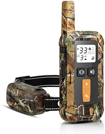 Dog Training Collar with Remote - Electronic Dog Shock Collar with 4 Training Modes, Beep, Vibration, Shock, Waterproof E Collars for Medium Large Dogs