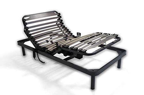 Duérmete Online Cama Articulada Eléctrica Reforzada-Disponible en Varias Medidas, Haya, Gris, 90x200