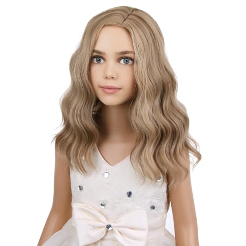 Image of PATTNIUM Kids Child Wig Blonde Brown Short Curly Wig Mixed Brown Wigs for Girls Cosplay Halloween Party Costume Heat Resistant Synthetic Hair Girls Wig (Brown Blonde)