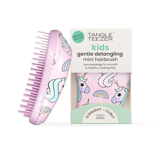 Tangle Teezer Original cepillo antitirones con unicornios para pelo fino - Peine suave antiroturas para niña que cuida el pelo
