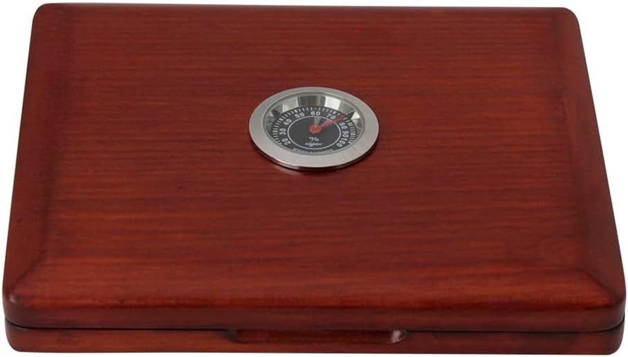 Wood Clarinet and Saxophone Reed Case with Built-in Hygrometer – Premium Solid Wood Reed Holder Box for 5 Reeds, Portable Moisture-Controlled Storage for Woodwind Accessories and Reeds Protection