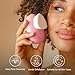 Aphlos 1PC Silicone Face Scrubbers for Women & Men, Dual-Sided Exfoliating & Cleansing Brushes for Daily Skincare Routine & Travel Use, Palm-Sized Facial Tool Gentle for All Skin Types (Pink)