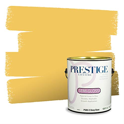 PRESTIGE Paints Interior Paint and Primer In One, 1-Gallon, Semi-Gloss, Comparable Match of Valspar* Sweet Lemon*