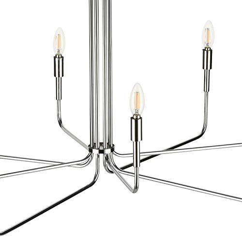 Light Society Bella 8-Light Candelabra Chandelier, Chrome Finish, Contemporary Mid Century Modern Style Lighting Fixture #TOP6