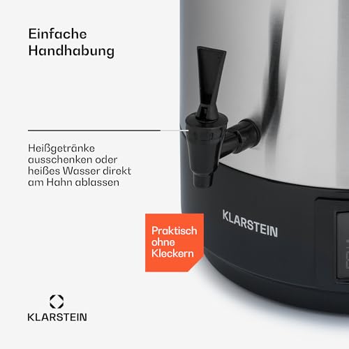 Foto von Klarstein Einkochautomat mit Hahn, 40L Glühweinkocher, Edelstahl-Glühweinkocher mit Zapfhahn, Großer Heißwasserspender, 2500W Einkochautomat für Getränke & Speisen, Elektrischer Einkochtopf 30-100°C