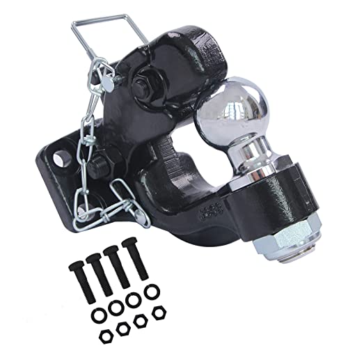 TOWKING 8-Ton Pintle Hitch Receiver With 2 Ball Hook Combination 16 000 lbs