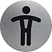 Produktbild Durable Türschild Picto rund (WC-Herren, 83 mm) metallic silber, 490523