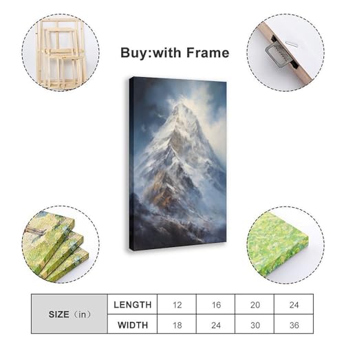 Impression sur toile de montagnes, une idée cadeau originale de 61 cm - 2