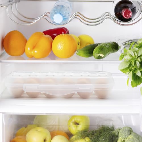 Egg Holder for Fridge, Egg Organizer for Refrigerator, Portable Egg Tray with Lid, Stackable Egg Storage with Safety Buckle (1) - Image 4