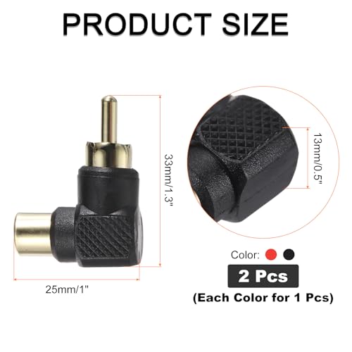 Adaptador RCA a cable de altavoz MECCANIXITY 90 grados miniatura 2