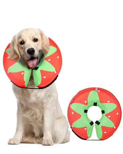 Image of MIDOG Inflatable Dog Cone, Donut Recovery Collar After Surgery, Large+