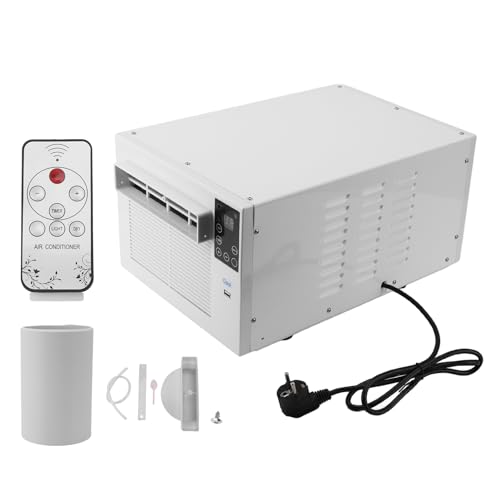 Aire Acondicionado de Ventana, Mini Aire Acondicionado Portátil de Doble Inversor 1900BTU, Ahorro de Energía, Control Táctil/remoto, Enfriador de Aire Móvil para (Estándar