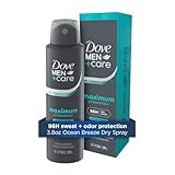 Dove Men+Care Anti-Perspirant Spray Ocean Breeze Maximum Protection Deodorant for men 96-Hour Comfort 3.8 oz