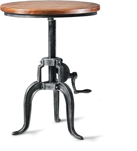 BOKKOLIK Industrial Bar Table Rustic Small Bistro Table Vintage Side
