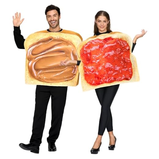 Spooktacular Creations Peanut Butter and Jelly Costume, Halloween Adult Couple Costume for Halloween Dress Up Party