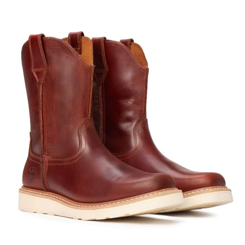 Image of SUREWAY Mens Cowboy Western Boots,Pull On Square Toe Western Work Shoes,Soft Toe Work Boots for Men,Extremely Comfortable Durable Proved,Superior Oil /Slip Resistant,Thicker Imported Leather