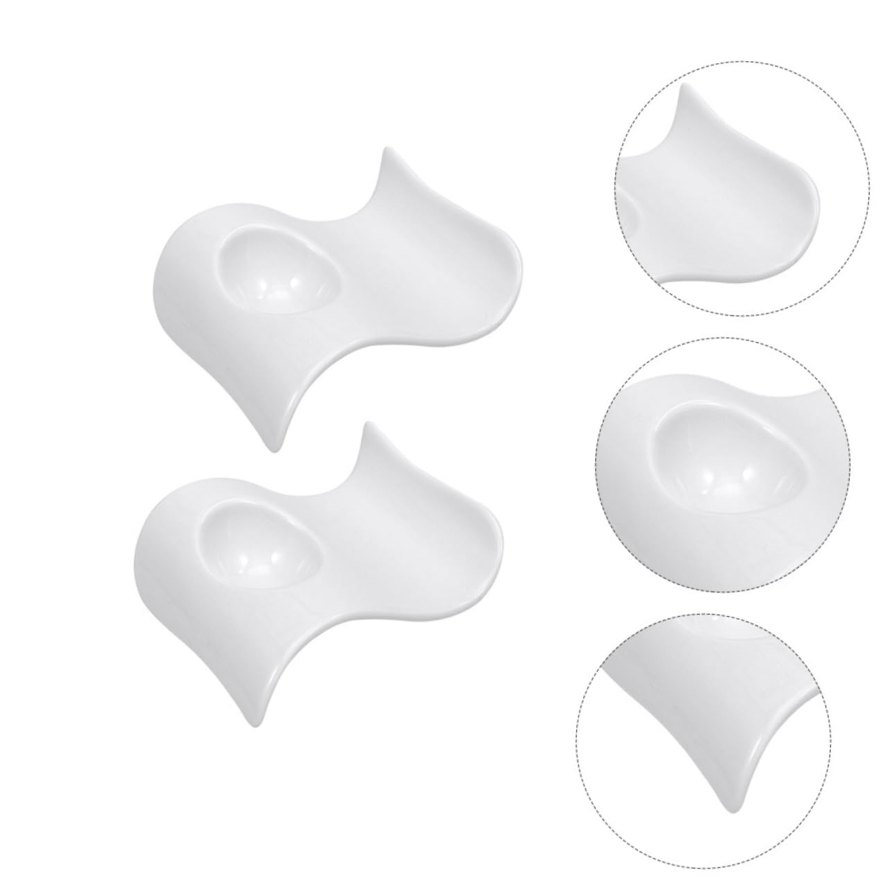 6 Coquetiers en Céramique Blancs, Plateau à Œufs Pratique et Facile à Nettoyer, Design Moderne et Élégant, pour Servir Petit-déjeuner