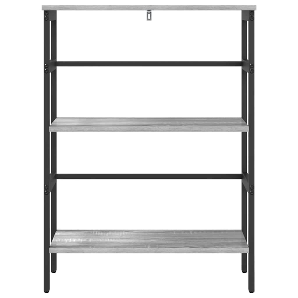 Libreria in stile industriale per soggiorno e ufficio, 60 x 29,5 x 81 cm, in legno grigio sonoma