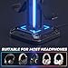 KDD RGB Headset Stand with 9 Light Modes - Controller Holder for Desk - Rotatable Headphone Stand & Detachable Controller Hook for PC Earphone Accessories(Black)