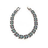 OTTOMAN SILVER BRACELET for Women – Turkish Vintage Silver Plated Bracelet with Color Stones – Elegant Luxury Fashion Jewelry Gift for Girls & Ladies (Arrow)