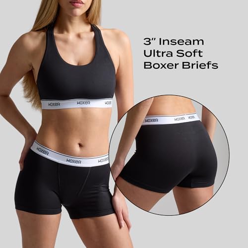 Image of Woxer Womens Boxers - Star 3 inch Boy Shorts Underwear for Women - Boxer Briefs